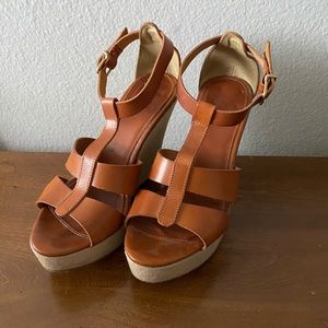 J. Crew leather wedge heels